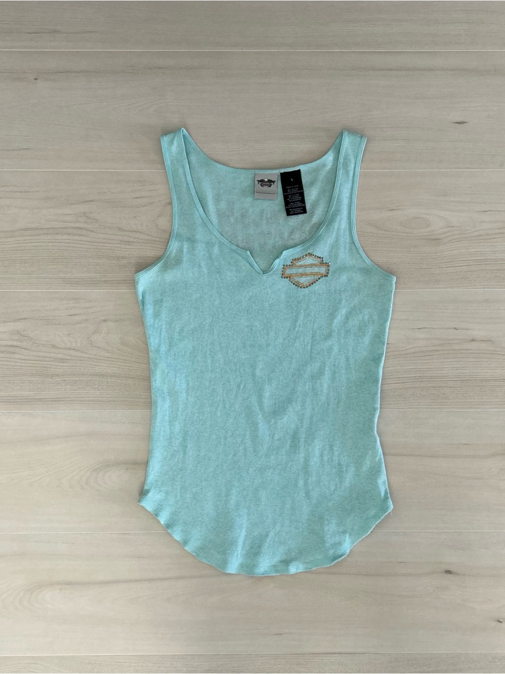 light blue harley davidson bling butterfly tank